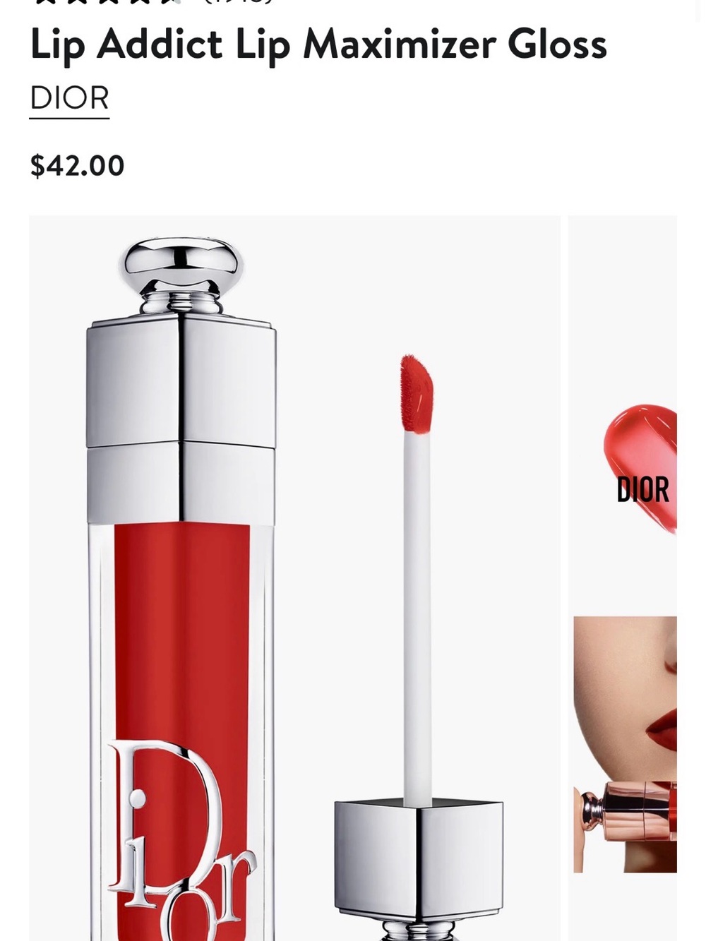Dior Lip Addict Lip Maximizer Gloss — Red 028